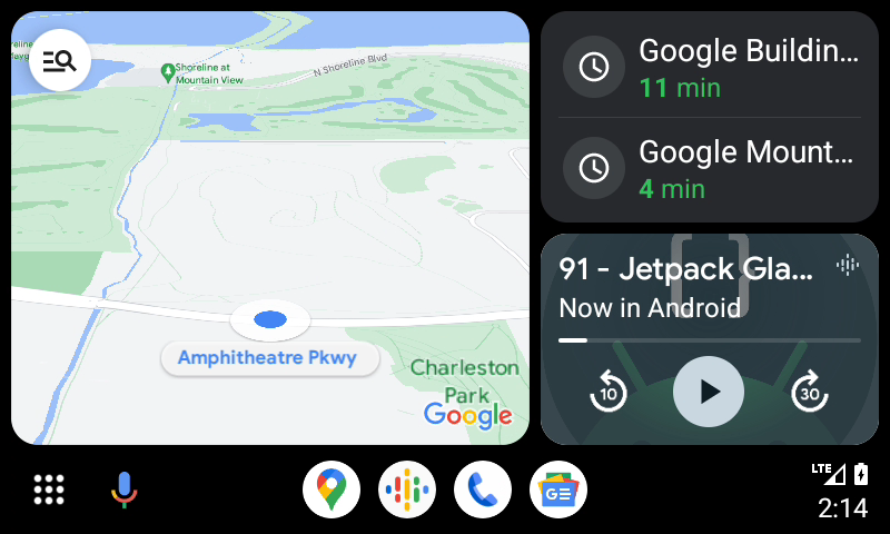 Interface utilisateur d'Android Auto