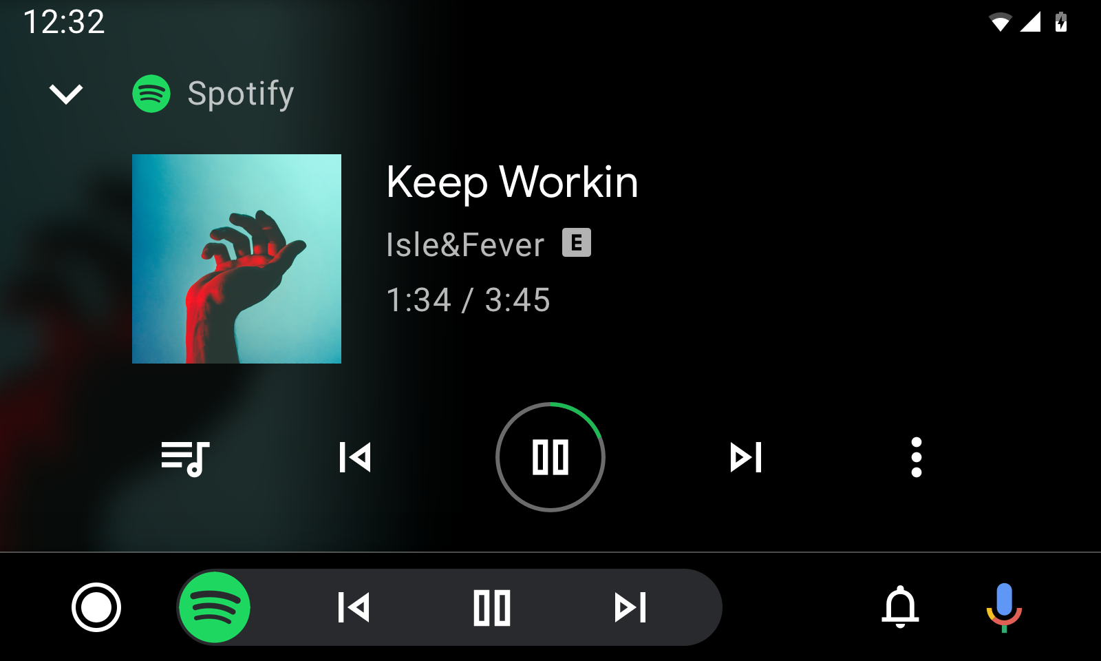 Vista de reproducción con metadatos