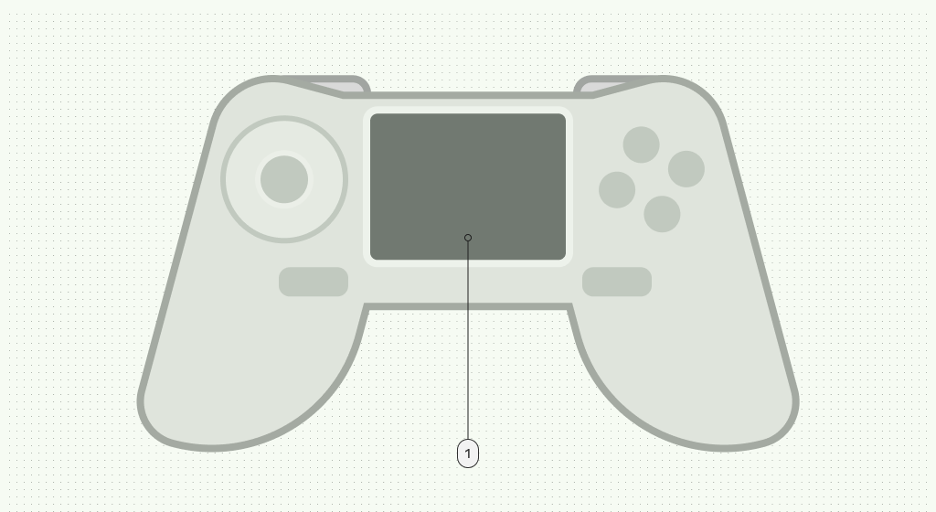 Touchpad di pengontrol game.