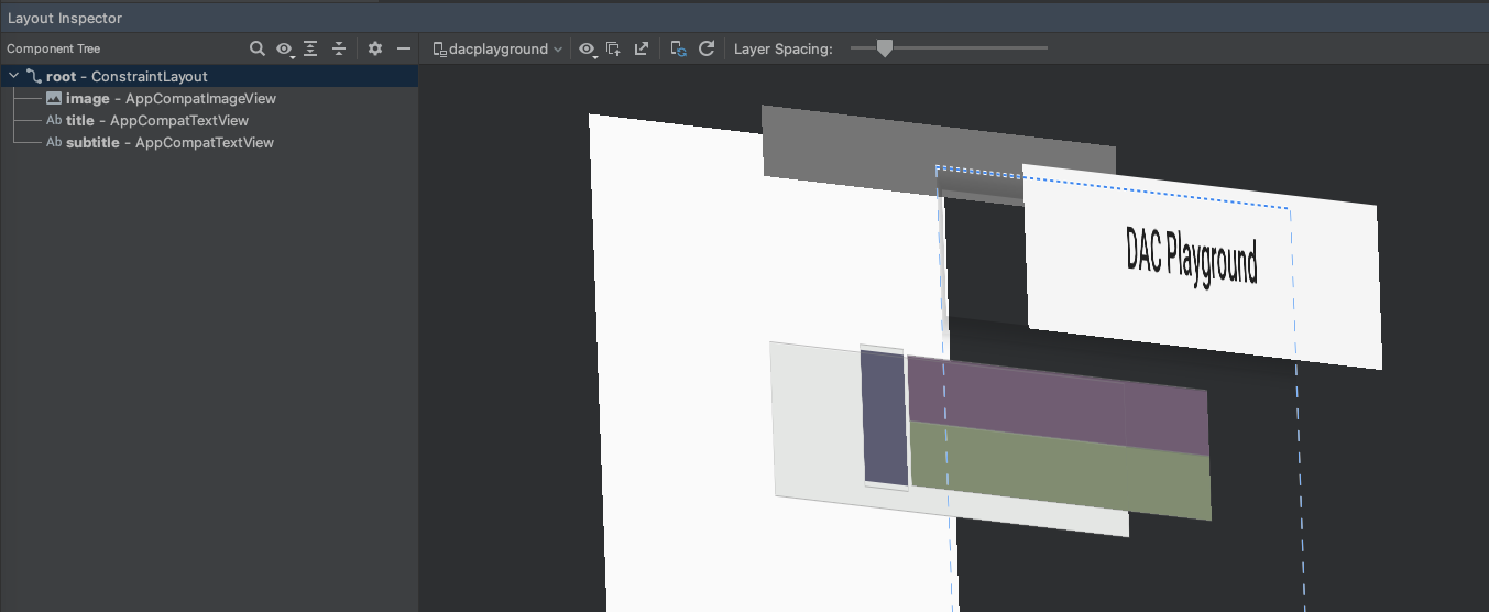 3D Layout Inspector'ı gösteren resim