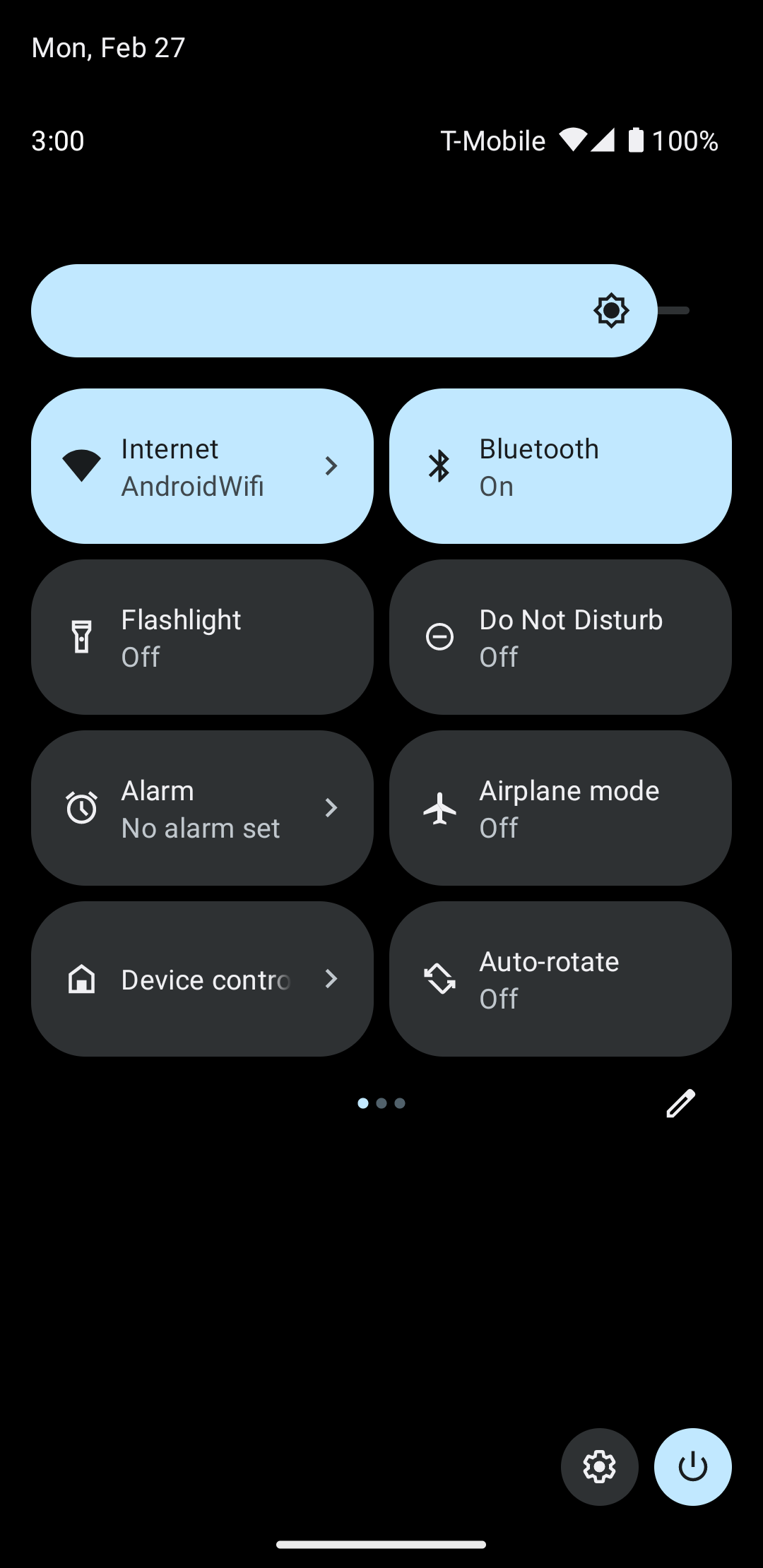 An image showing the system ui for device controls