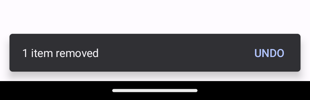 Una imagen que muestra una barra de notificaciones con un botón de acción DESHACER