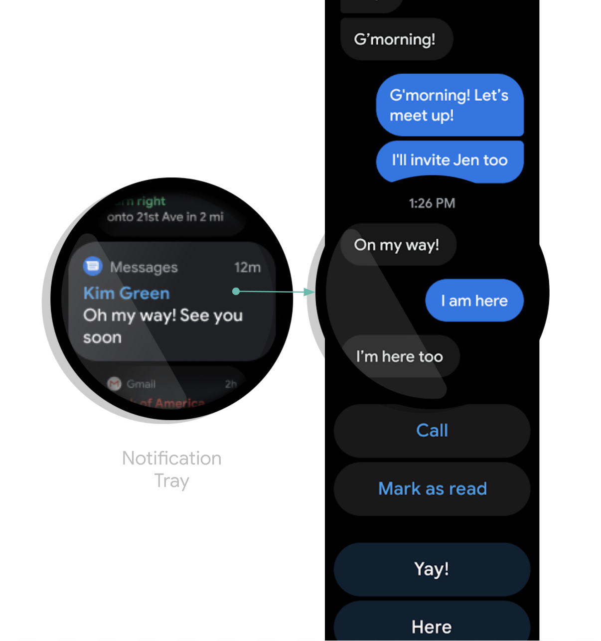 Saatte genişletilebilir MessagingStyle bildirimi