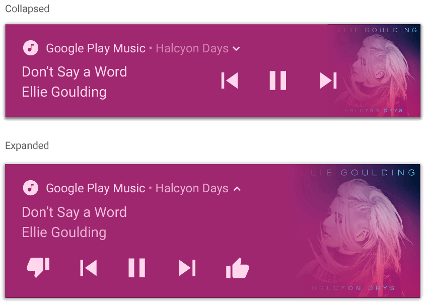 A notification with media style