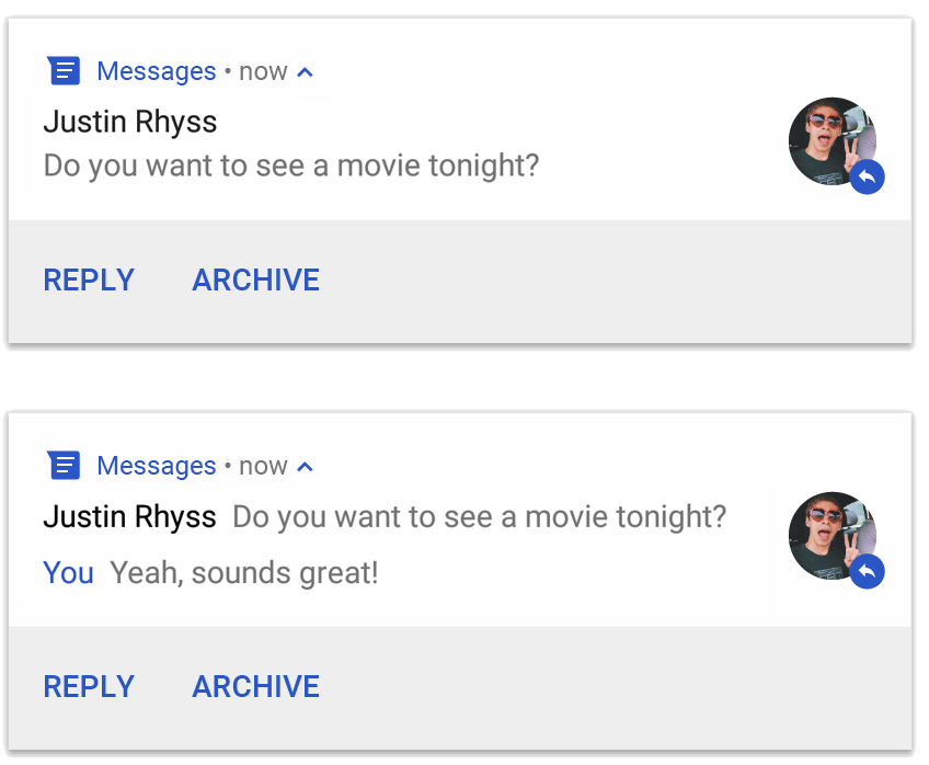 A notification in messaging style