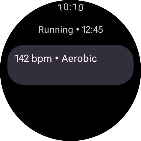 WorkoutScreenPreview visualizzato su WearDevices.LARGE_ROUND