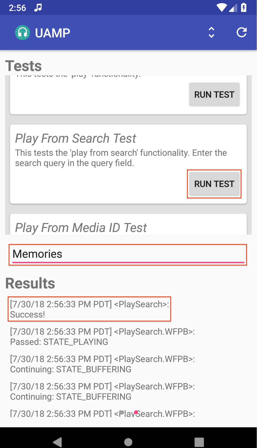 Başarılı Test Sonucu