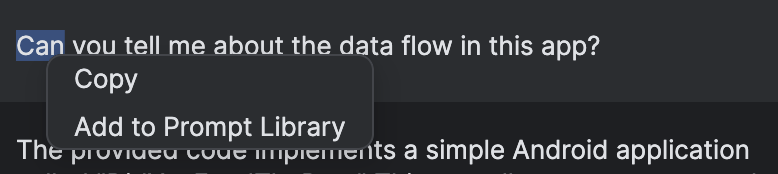 Menu konteks 'Tambahkan ke Library Perintah' di Android Studio.