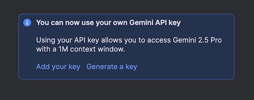 자체 API 키를 추가하여 컨텍스트 창을 펼칩니다.
