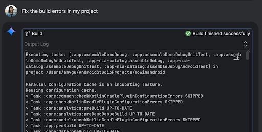 Агент создает ваш проект и оценивает наличие ошибок.