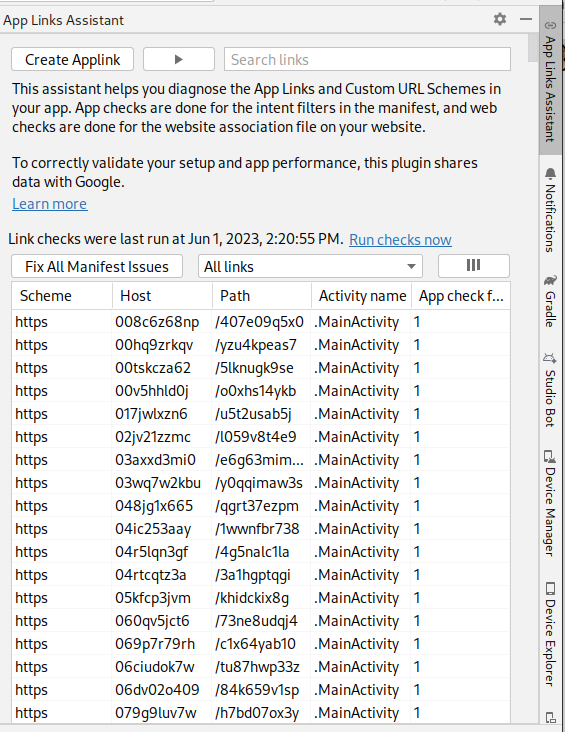 ผู้ช่วย App Links ช่วยให้คุณแก้ไขการกำหนดค่าที่ไม่ถูกต้องในไฟล์ Manifest ได้