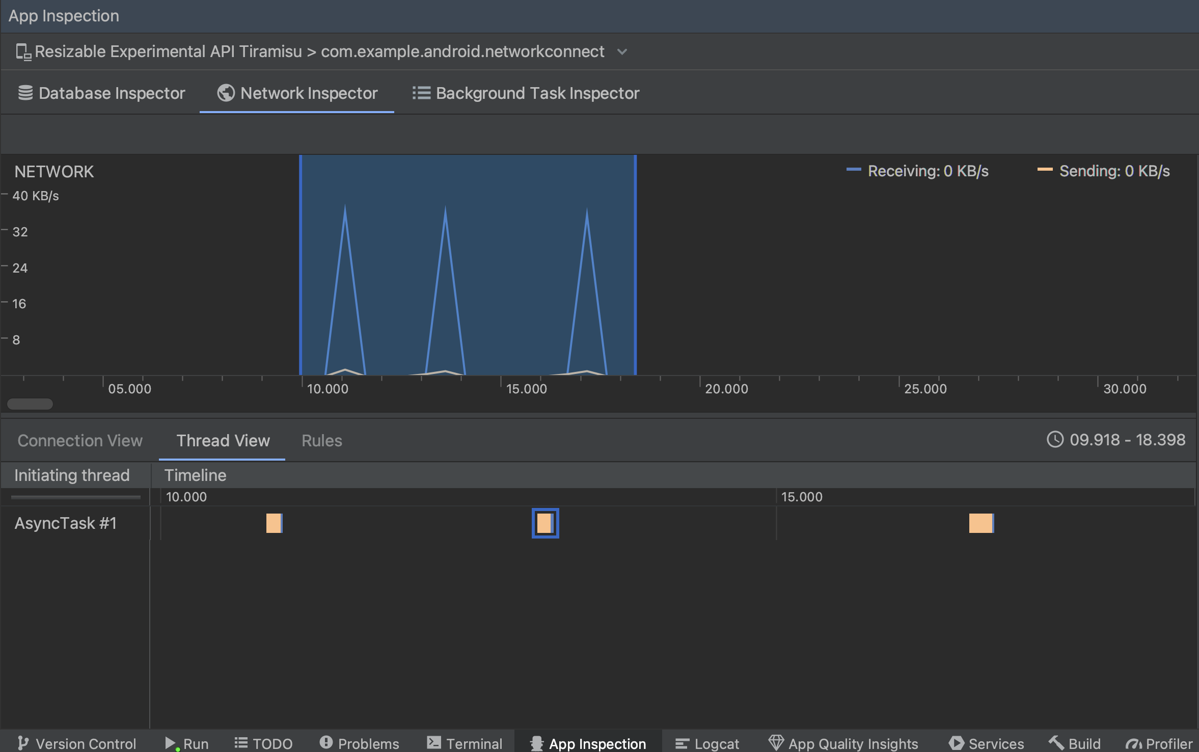 Inspect network requests by app thread in the thread view