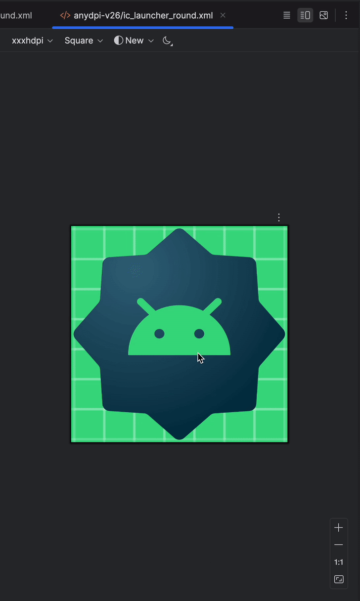 Themed app icon preview