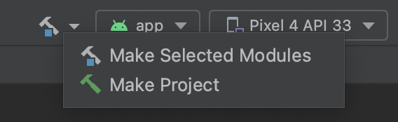 Make Selected Modules or Make Project.