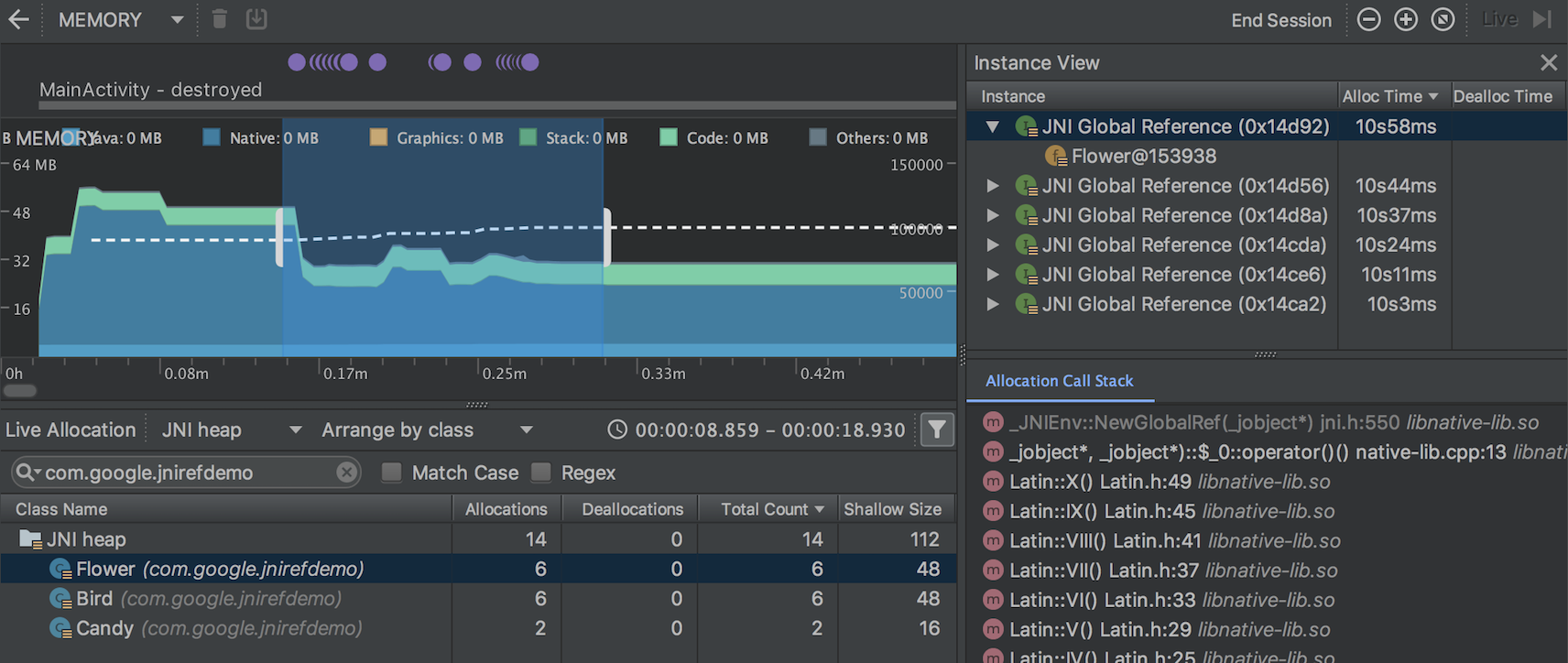 Inspect your app's memory usage with Memory Profiler | Android Studio |  Android Developers