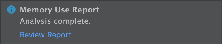 मेमोरी के इस्तेमाल की रिपोर्ट की समीक्षा के लिए तैयार होने की सूचना
