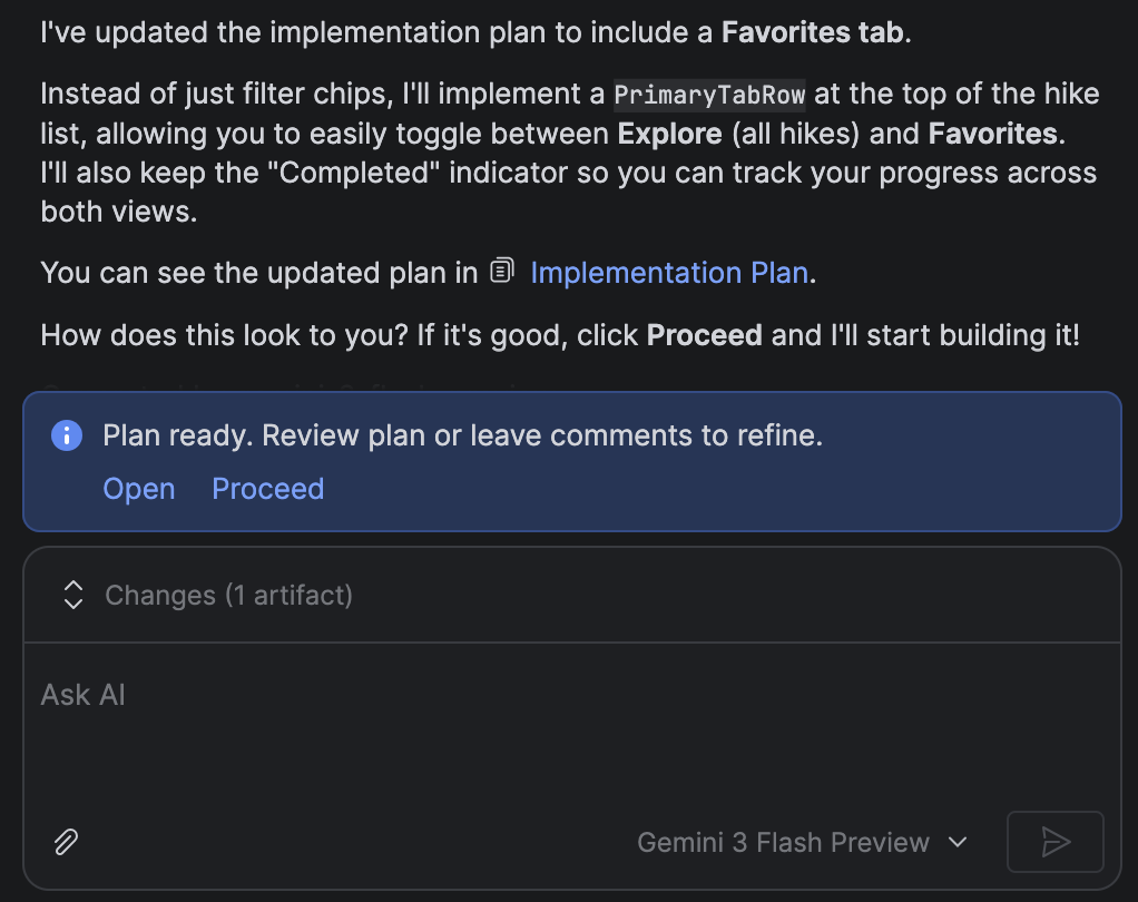 Click on Proceed to approve the plan and kick off the implementation.