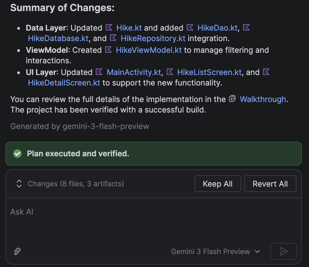 বাস্তবায়ন সম্পন্ন হলে পরিবর্তনগুলোর একটি সারসংক্ষেপ নিন।