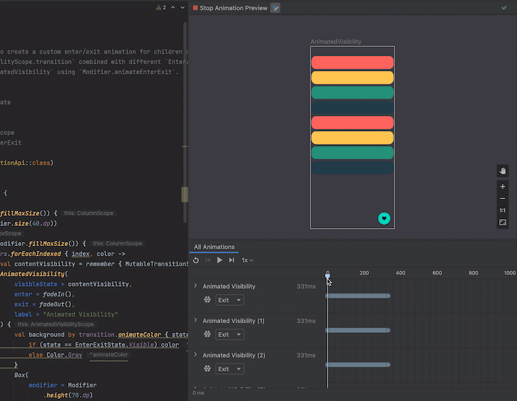 GIF mit der Benutzeroberfläche „Alle Animationen“