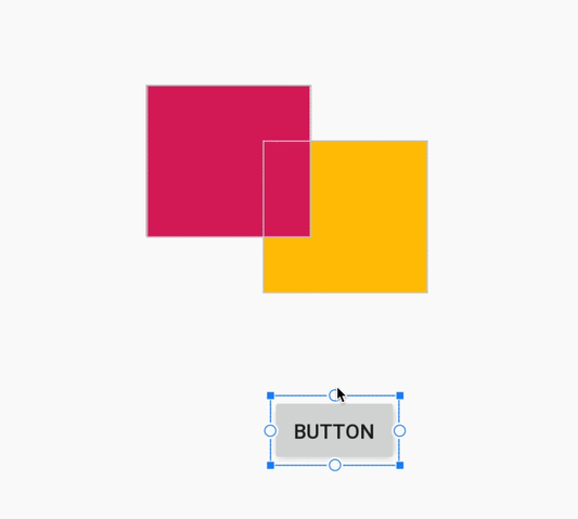 Un&#39;animazione che mostra come creare un vincolo per un componente che si sovrappone in Android Studio 3.5.