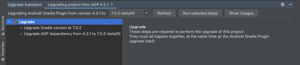 New persistent tool window in the upgrade assistant