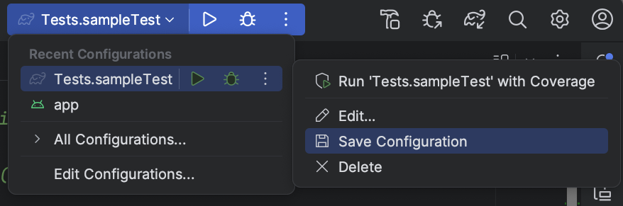 Create and edit run/debug configurations | Android Studio | Android  Developers