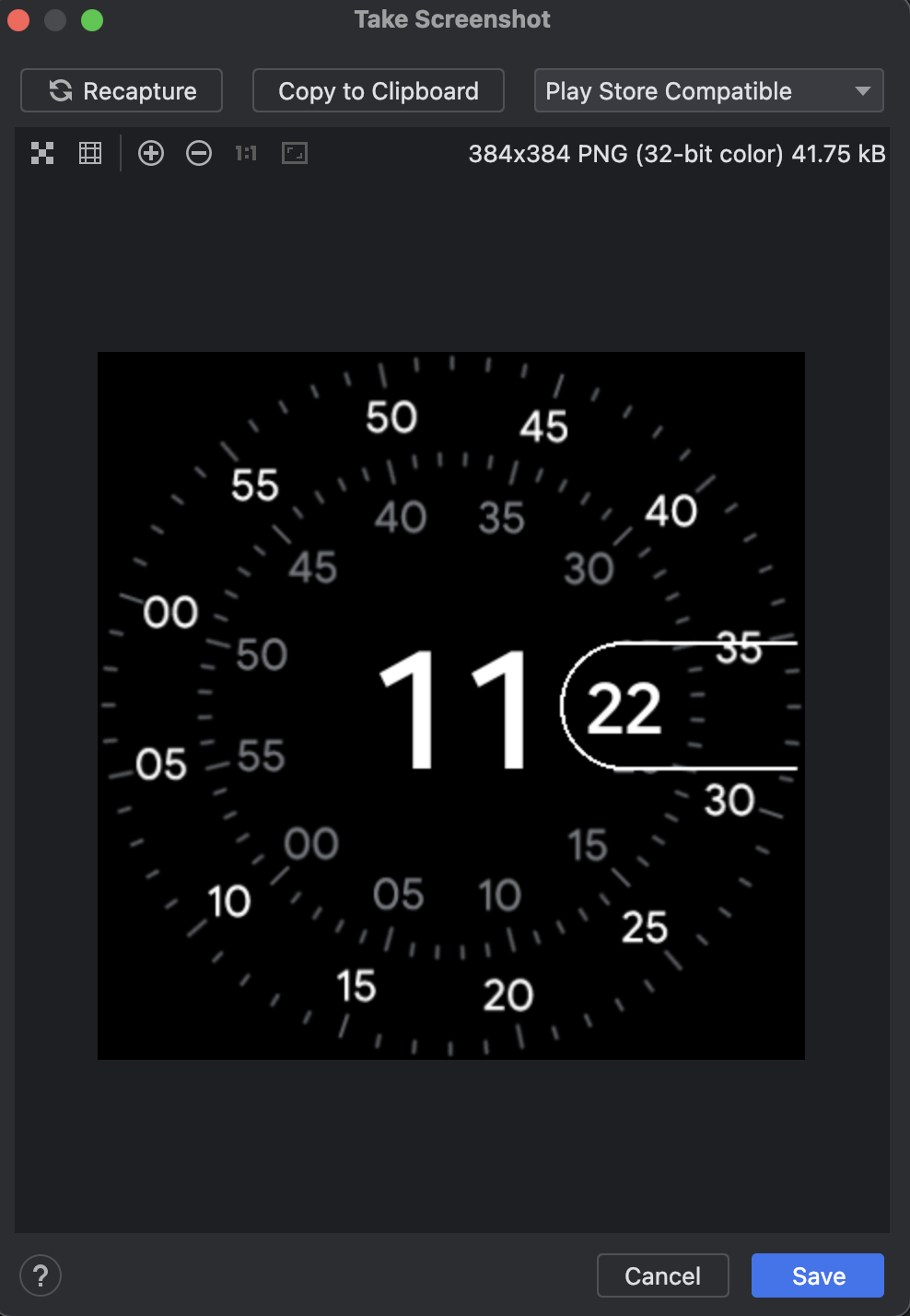 Hộp thoại chụp ảnh màn hình, bao gồm cả trình đơn thả xuống Tương thích với Cửa hàng Play.