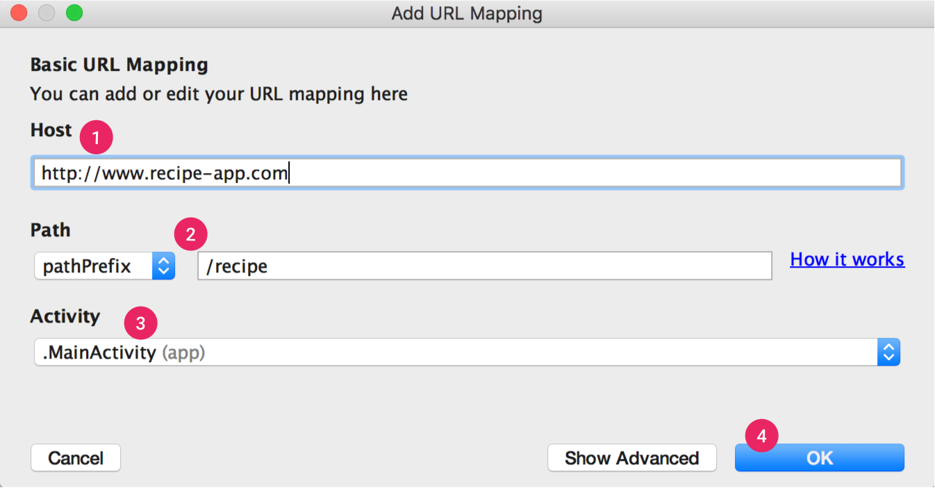 L&#39;assistant d&#39;App Links vous guide tout au long du mappage de l&#39;URL de base