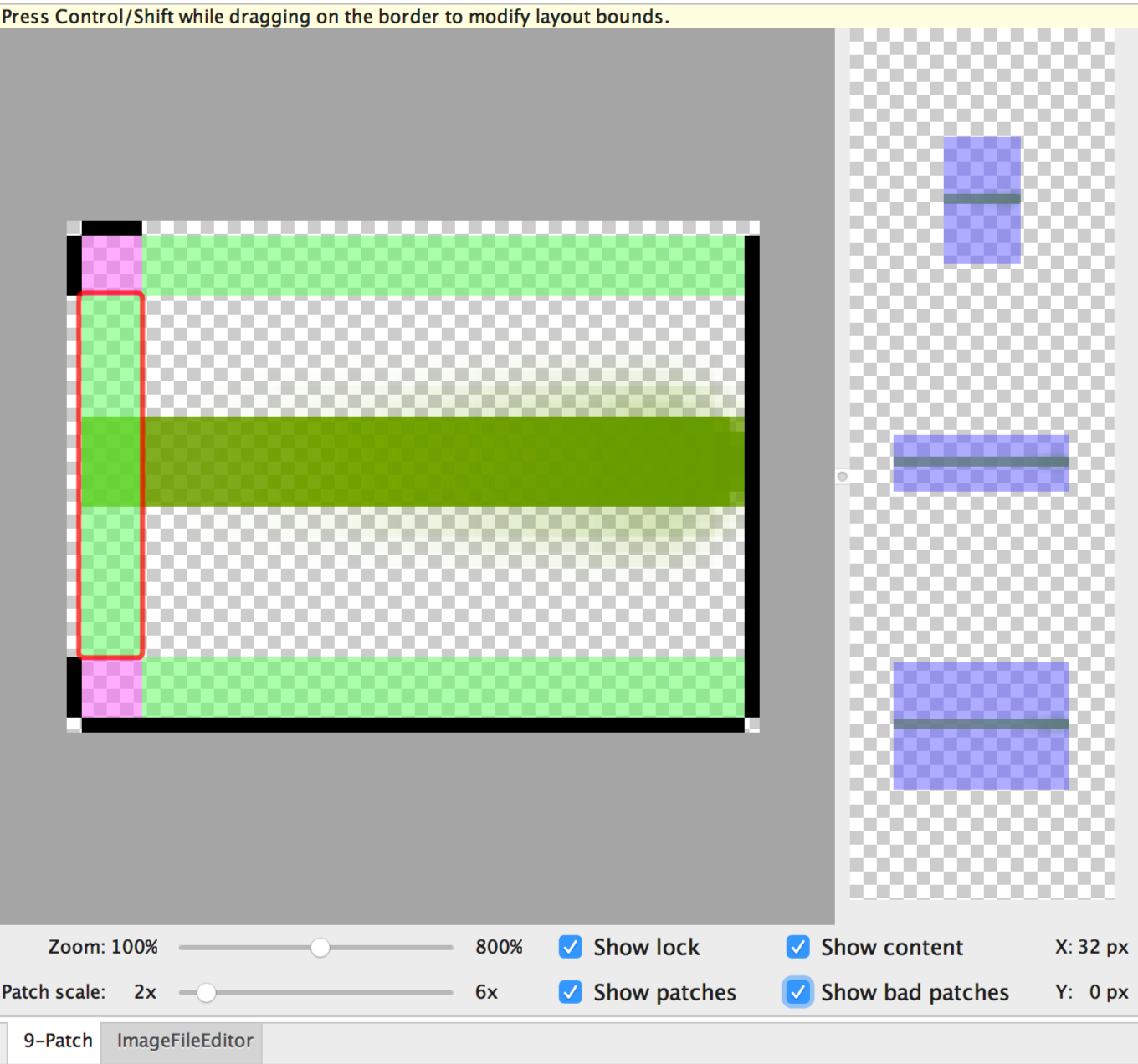 Create resizable bitmaps (9-patch files) | Android Studio | Android  Developers