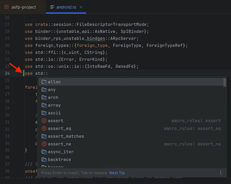การรองรับ Rust ใน ASfP