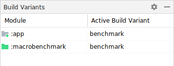 Pilih varian benchmark