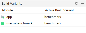 Select benchmark variant