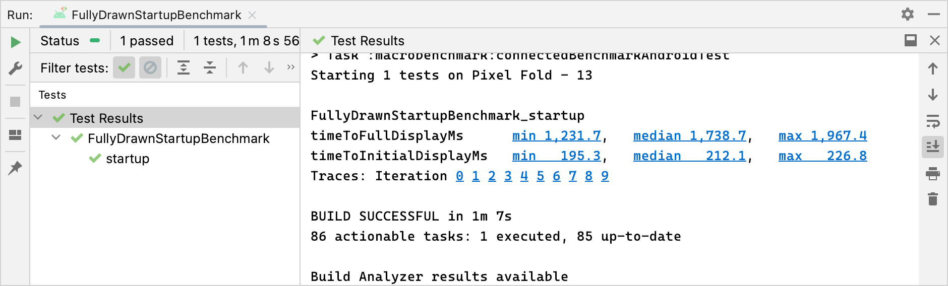 תוצאות של StartupTimingMetric