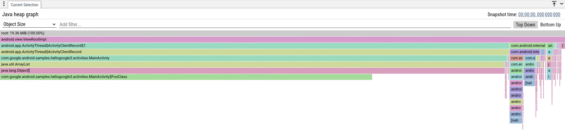 Exemplo de heap dump