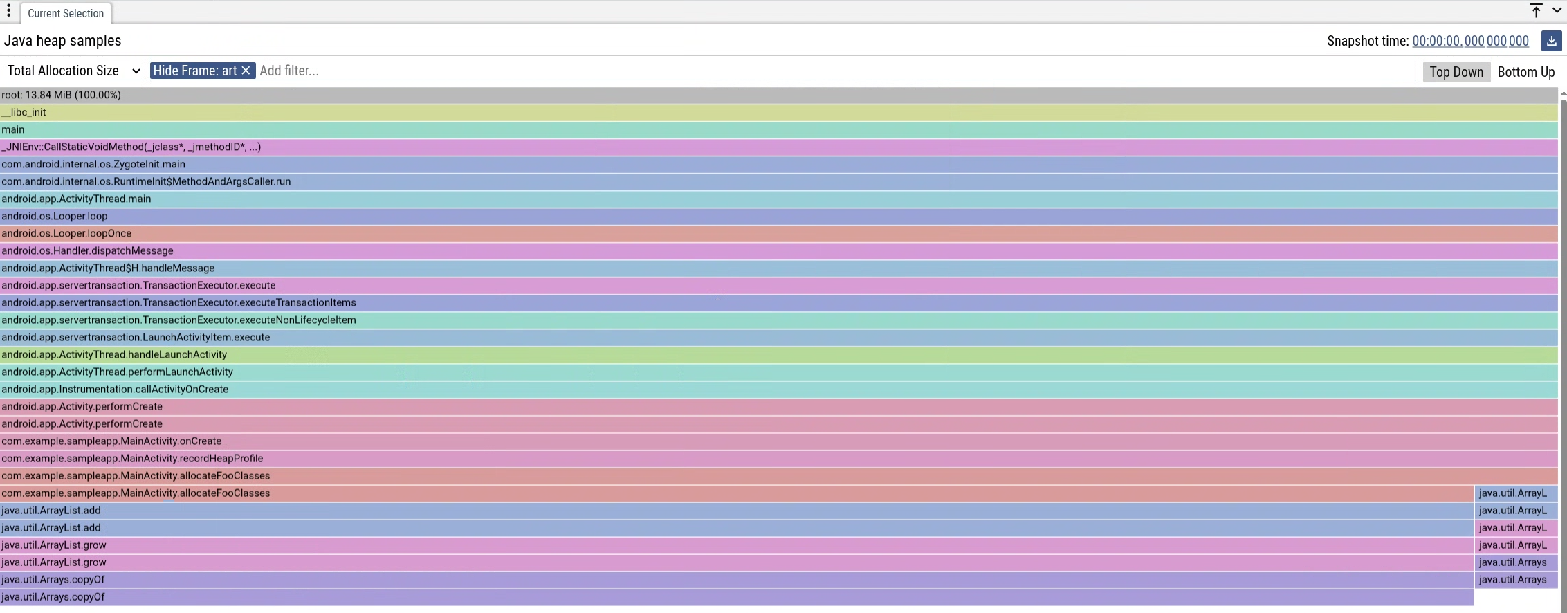 نمونه پروفایل Heap