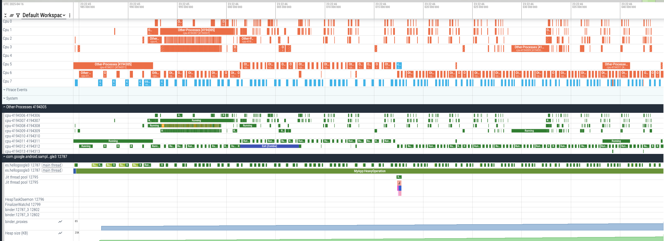 Redacted trace example
