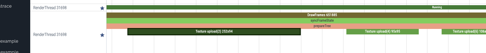 แอปหนึ่งใช้เวลาจำนวนมากใน
  เฟรมการอัปโหลดบิตแมปขนาดใหญ่