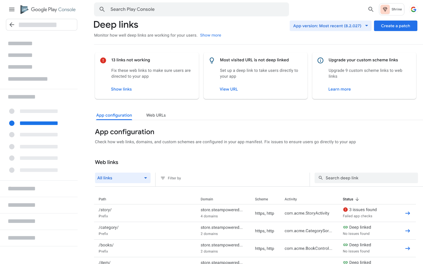 GIF de la Play Console