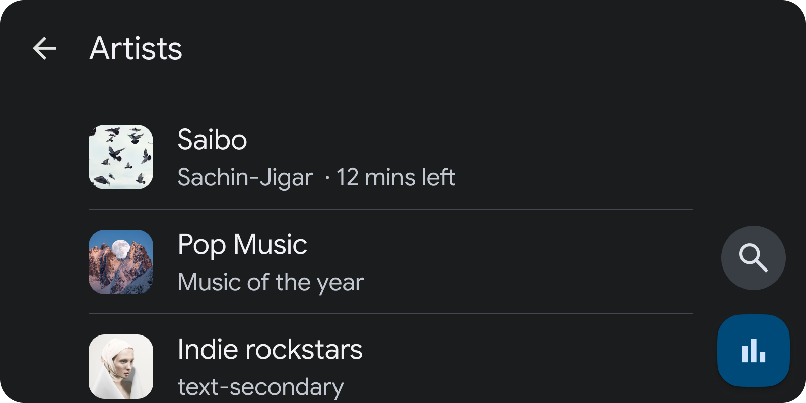 Itens em lista