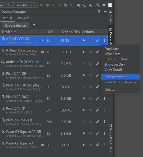 Android studio wear on sale os