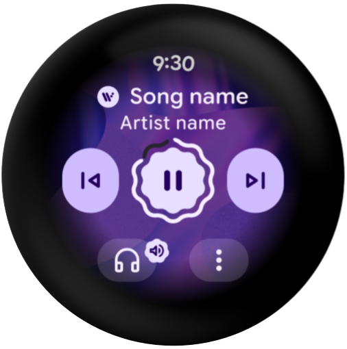 تطبيق وسائط على Wear OS