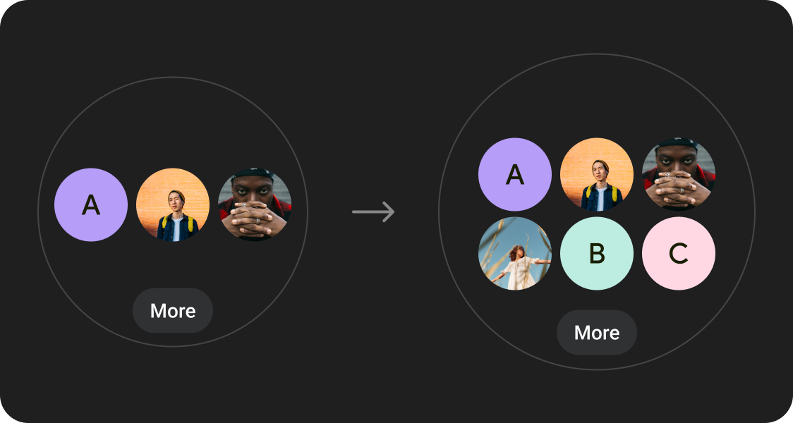 Example of alternate layouts at different breakpoints