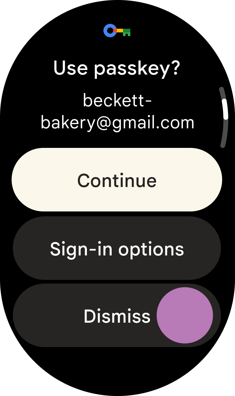 사용자가 닫기를 탭하여 백업 인증 방법으로 이동합니다.