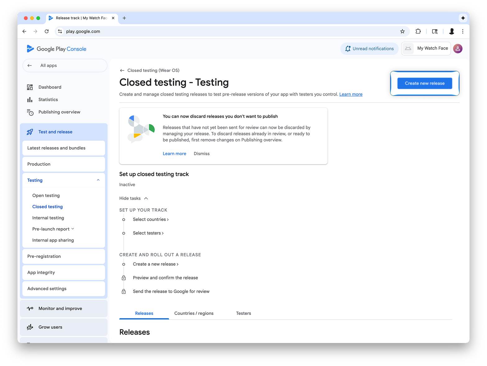 Tombol juga muncul di dekat pojok kanan atas layar