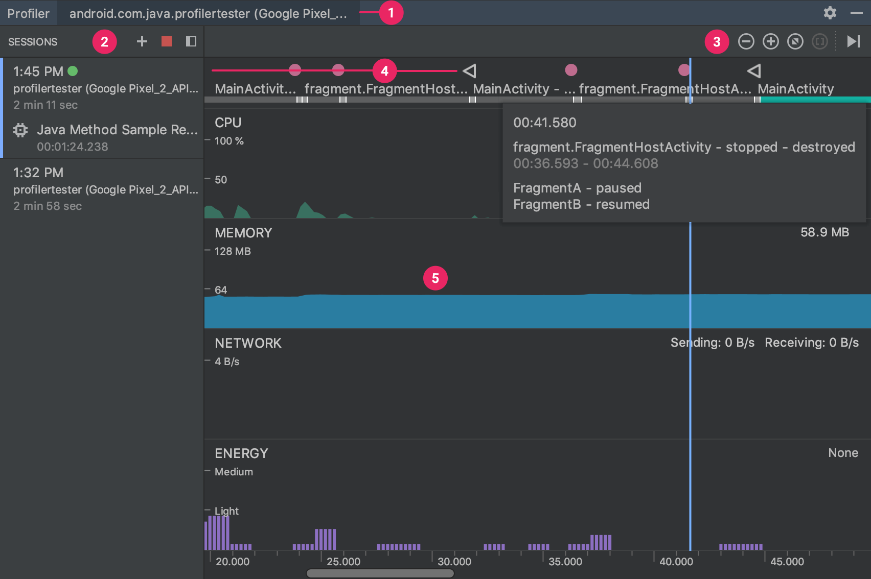 android studio debug collecting data