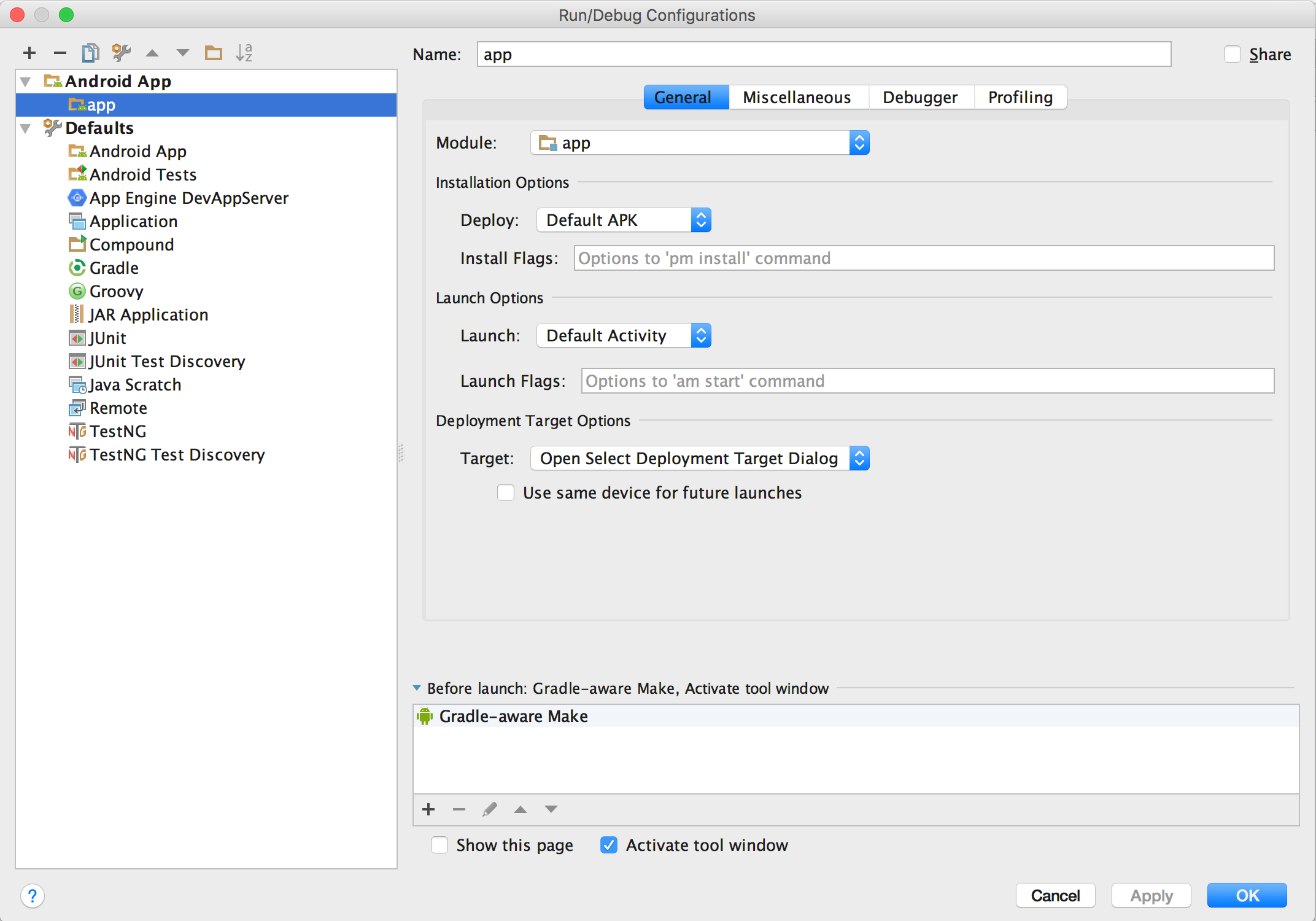 Error running app android studio