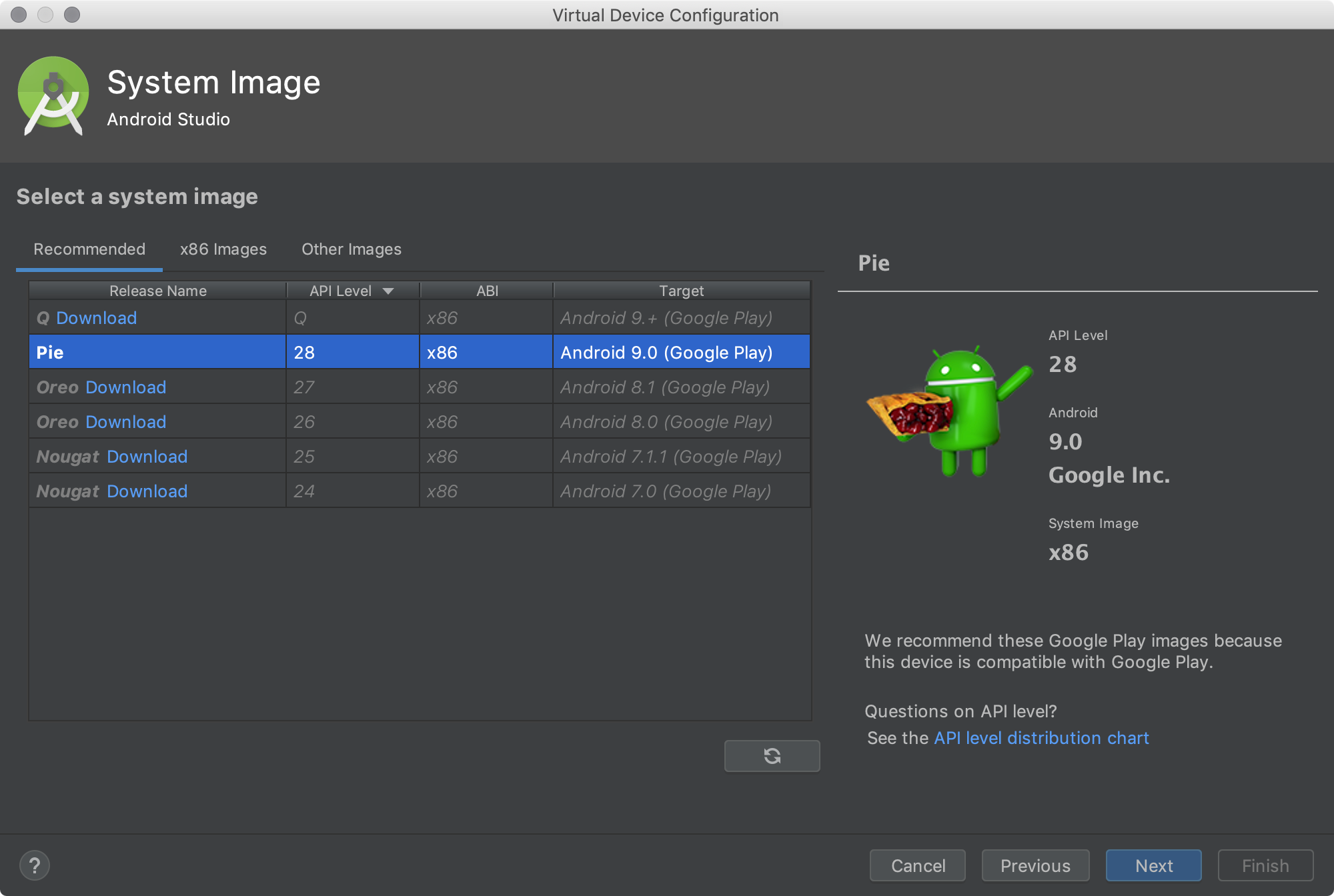 android studio install system image