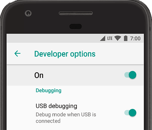 Enable USB debugging