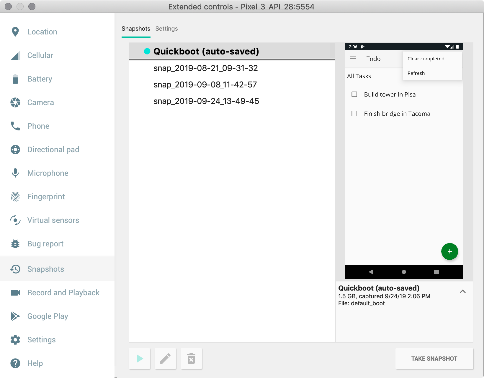 android emulator keyboard shortcuts mac