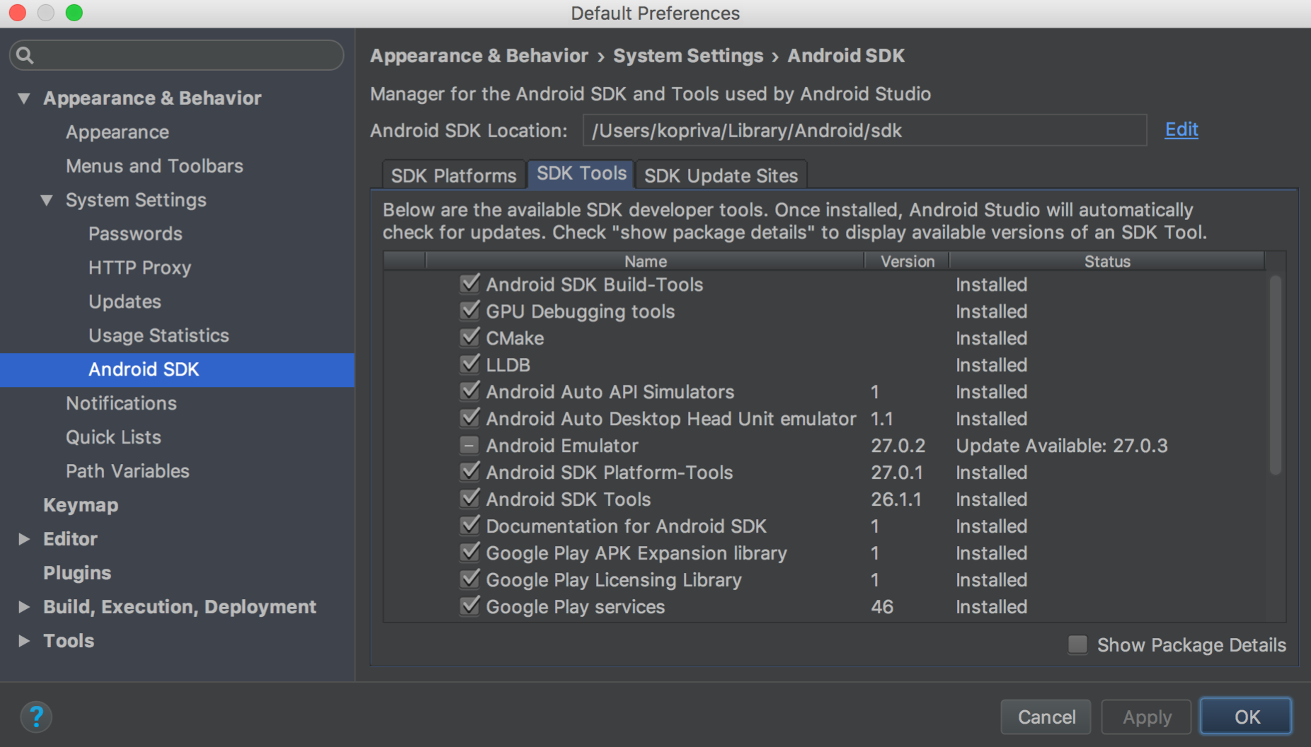 download android sdk for android studio 2.2.3